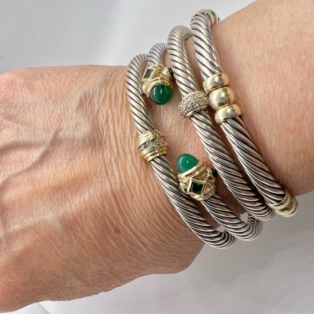 David Yurman 5mm Renaissance Cable Bracelet with 14k Gold - Picture 12 of 16